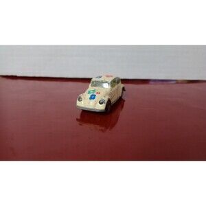 YATMING DIECAST HONG KONG #1009 VOLKSWAGEN VW BEETLE BUG, WHITE, ORIGINAL